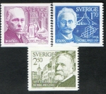 Stamps Sweden -  Michel 1093/5  Nobel prize winnes 1919  3 v.