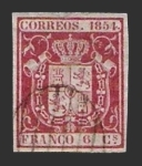 Stamps : Europe : Spain :  Isabel II - 6 c.