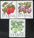 Sellos de Europa - Suecia -  Fruits 3 v