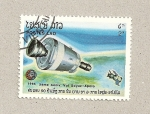 Sellos de Asia - Laos -  X aniv. vuelo Soyuz-Apolo
