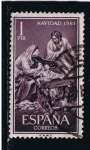 Stamps Spain -  Edifil  1400  Navidad´61.  