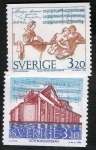 Stamps Sweden -  Michel  1845/46  New opera house 2 v