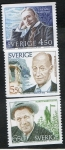 Sellos de Europa - Suecia -  Michel 1854/56  Nobel prize winners 3 v