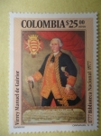 Sellos del Mundo : America : Colombia : Virrey: Manuel de Guirior y Larrea- (1777 Biblioteca Nacional 1977). Pintura de Gutierrez.