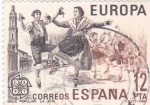 Stamps Spain -  Baile popular- La Jota    (C)