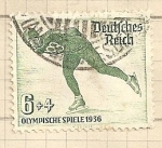 Sellos de Europa - Alemania -  Patinador-Juegos Olimpicos 1936