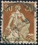 Stamps Switzerland -  ALEGORÍA DE HELVETIA 1907-17 Y&T Nº 121