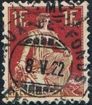 Stamps Switzerland -  ALEGORÍA DE HELVETIA 1907-17 Y&T Nº 126