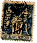 Stamps : Europe : France :  France 1894 Post-office in China