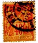 Stamps : Europe : France :  France 1894 Post-office in China