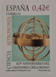 Stamps : Europe : Spain :  425° Aniversario del calendario gregoriano ( ciencia y astronomia) esfera armilar copernicana. O.A.N