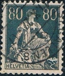 Stamps Switzerland -  ALEGORÍA DE HELVETIA 1917-22. Y&T Nº 166