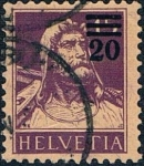 Stamps Switzerland -  EFIGIE DE GUILLERMO TELL 1921 SOBRECARGADO. Y&T Nº 183