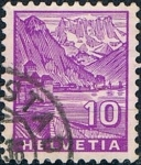 Stamps Switzerland -  SERIE TURÍSTICA 1934. CASTILLO DE CHILLÓN Y DIENTES DEL SUR. Y&T Nº 273
