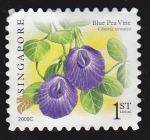 Stamps Singapore -  SINGAPUR - FLORES BLUE PEA VINE
