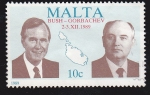 Stamps : Europe : Malta :  MALTA - BUSH / GORBACHEV 1989
