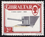 Stamps : Europe : Gibraltar :  GIBRALTAR - 6 INCH COAST 1909