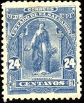 Stamps El Salvador -  Mujer con hoz y cosecha. UPU 1899.