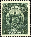 Stamps : America : El_Salvador :  Escudo antiguo de El Salvador. UPU 1895.