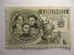 Stamps Colombia -  Semana de la Carta, con motivo del XIV Congreso de U:P:U. 1957