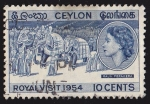 Sellos del Mundo : Asia : Sri_Lanka : CEYLAN - ROYAL VISIT 1954