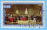 Stamps : America : Venezuela :  Sesquicentenario de la declaración de Independencia