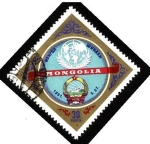 Stamps Asia - Mongolia -  Emblema de la ONU y escudo de Armas Mongolia.