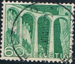 Sellos de Europa - Suiza -  TÉCNICAS Y PAISAJES 1949. VIADUCTO DE LANDWASSER. Y&T Nº 491