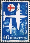 Stamps Switzerland -  25 ANIV DE LA COMPAÑIA AEREA SWISSAIR. Y&T Nº 575