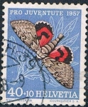 Stamps Switzerland -  PRO JUVENTUD 1957. CATOCALA NUPCIAL. Y&T Nº 601