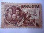 Stamps Colombia -  Semana de la Carta, con motivo del XIV Congreso de U:P:U. 1957