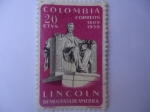 Sellos de America - Colombia -  LINCOLN-Democrata de América.(1809-1959)