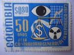 Stamps Colombia -  50 años de la Contraloría General de la República - Símbolos de Controles Financieros - 50° Aniversa