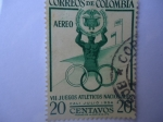 Stamps Colombia -  VII JUEGOS ATLÉTICOS NACIONALES.(Cali julio 1954)
