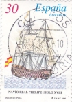 Stamps Spain -  Navío real siglo XVIII      (D)