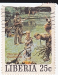 Stamps : Africa : Liberia :  Norman Rockwell, ilustrador,fotografo y pintor estadounidense