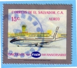 Sellos de America - El Salvador -  Cincuenta aniversario de TACA