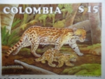 Stamps Colombia -  Ocelote Felis Pardalis 