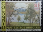 Stamps Colombia -  Proteja los Ärboles - Lago y árbol - Protección del Medio Ambiente.