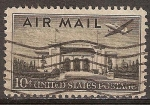 Stamps United States -  Edificio de la Unión Panamericana, Washington, DC y avión Martin 2-0-2.