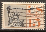 Sellos de America - Estados Unidos -  Estatua de la libertad.correo aereo.