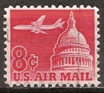 Stamps United States -  Jet Airliner sobre emisión del Capitolio.