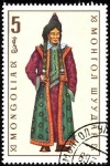 Stamps : Asia : Mongolia :  Trajes típicos. Bayit (mujer).