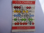 Stamps Colombia -  ABECD - Ábaco - Educación - Principio del Abecedario,Ábaco para niños.