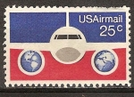 Stamps United States -  Correo aéreo (Plano y globos terráqueos).