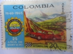 Stamps : America : Colombia :  Automovil Club de Colombia -Fia-Fitac-Ait-Bogotá(1940-1965)25 años de servicio.Automovilismo