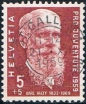Stamps Switzerland -  PRO JUVENTUD 1959. KARL HILTY, FILÓSOFO, ESCRITOR Y ABOGADO. Y&T Nº 634