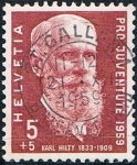 Sellos de Europa - Suiza -  PRO JUVENTUD 1959. KARL HILTY, FILÓSOFO, ESCRITOR Y ABOGADO. Y&T Nº 634