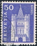 Sellos de Europa - Suiza -  SERIE BÁSICA 1960-63. PUERTA DE SAN PABLO EN BASILEA. Y&T Nº 651