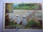 Stamps Colombia -  Puente de Occidente Santa Fe de Antioquia. (Sobre el río Cauca)
